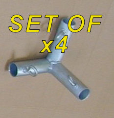 A set of four metal pipes with the words " set of 4 ".